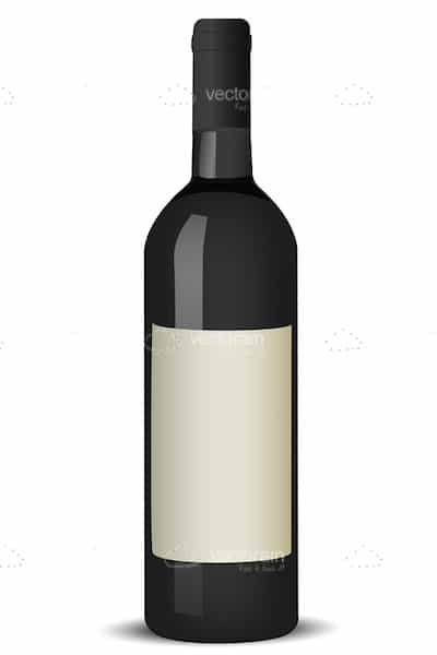 Black Wine Bottle with Blank White Label Black Wine Bottle with Blank White Label